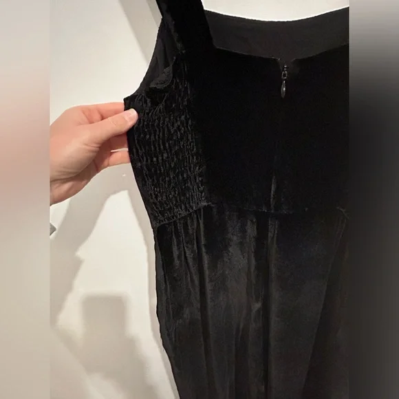 MADEWELL Crushed Velvet Black Jumpsuit, Size 00 - Picture 10 of 13